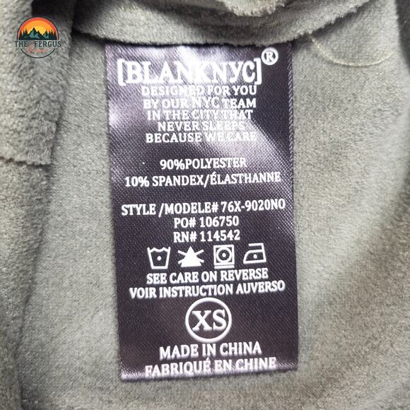 Moto Jacket Sage Green Faux Suede Asymmetrical Full-Zip BLANKNYC Women's Size XS - Picture 8 of 9